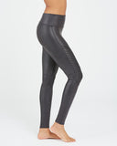 Faux Leather Moto Leggings - Very Black