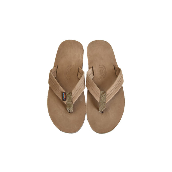 [SALE!] Rainbow Sandals Single Layer Premier Leather with Arch Support Mens - Dark Brown